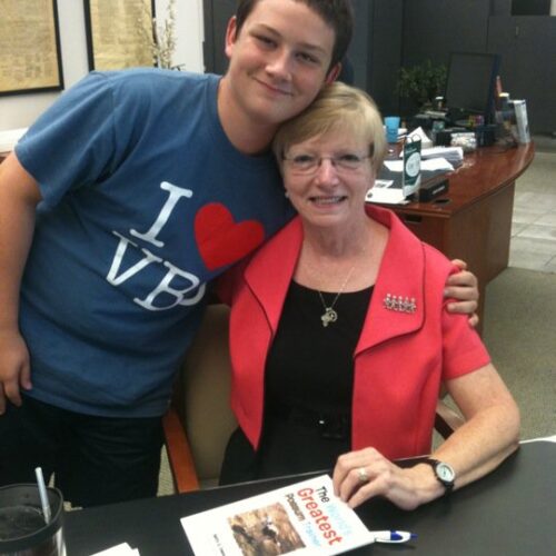 luke and betty at book signing